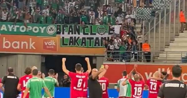 Watch Celtic hero Neil Lennon and Omonia players salute fans as ex-Rangers man nets in Europa win