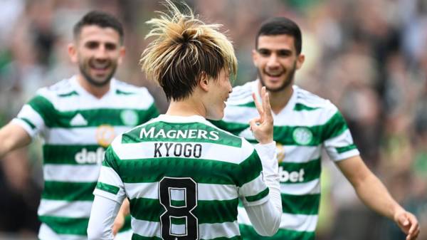 Kyogo on cloud nine after hat-trick at Tannadice