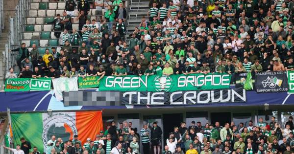 Celtic fans’ ‘f*** the crown’ banner spotted in away end at Champions League game