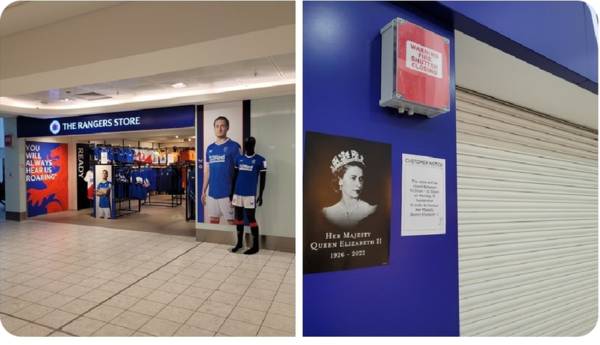 Money Grabbing ‘Rangers’ Show Ultimate Disrespect To ‘Her Majesty’ While Respectful Celtic Keep Stores Closed