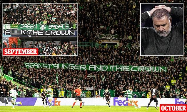 Celtic fans show another anti-monarchy banner on the SAME day club received a £13,000 fine from UEFA