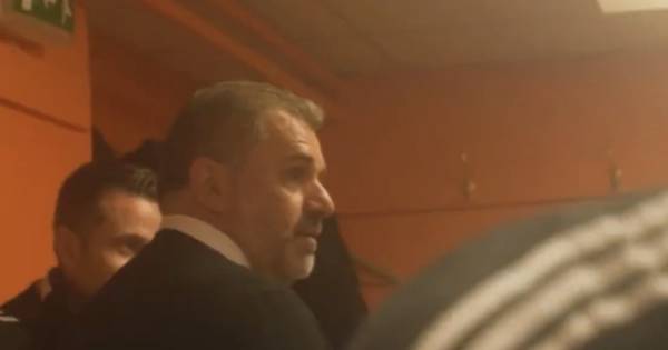 Ange Postecoglou in hilarious Celtic death stare after rare dressing room footage captures Josip Juranovic’s cheeky request