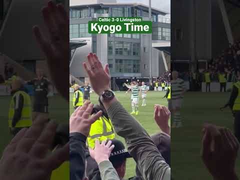 Kyogo Celebrates with Celtic Fans