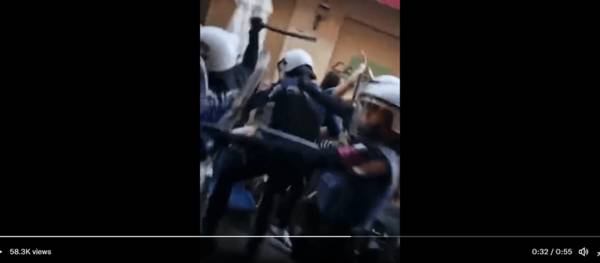 Video: Madrid Police baton charge Celtic bar in Spain