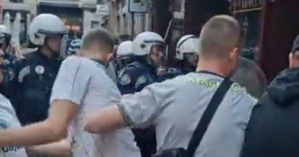 Celtic fans clash with police in narrow Madrid streets ahead of Real Madrid match