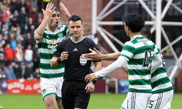 Celtic ask Scottish FA to EXPLAIN why officials rebutted their first-half penalty shout at Hearts