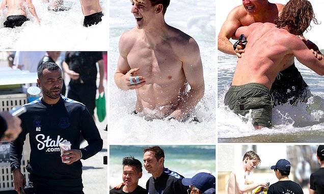 Everton Premier League stars look ripped as they hit Bondi Beach ahead of Celtic match in Sydney