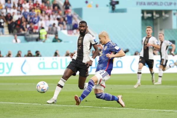 Daizen Maeda reacts after famous World Cup win