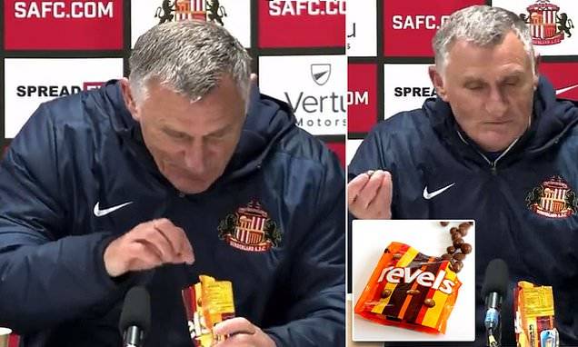 ‘I LOVE Revels!’ Sunderland boss Tony Mowbray reveals his passion for the chocolate treat in presser