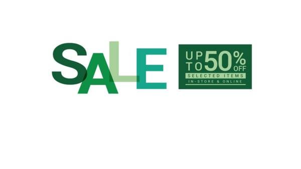 Up to 50% off in-store and online