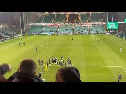 Crazy Celebrations!!!! Celtic Fans Celebrating with Ange after Beating Hibs 4-0!!!!