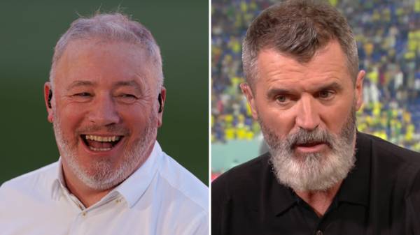 Awkward moment Rangers hero Ally McCoist met ex-Celtic star Roy Keane on a deserted BEACH during World Cup