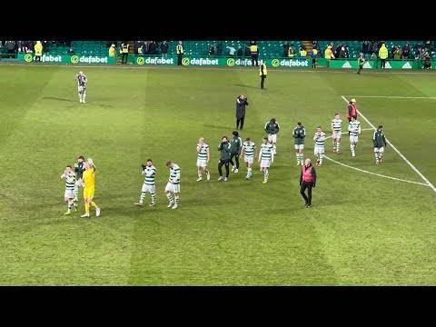 Celtic Fans Celebrating with Ange after Beating St Mirren 4-0!!!!