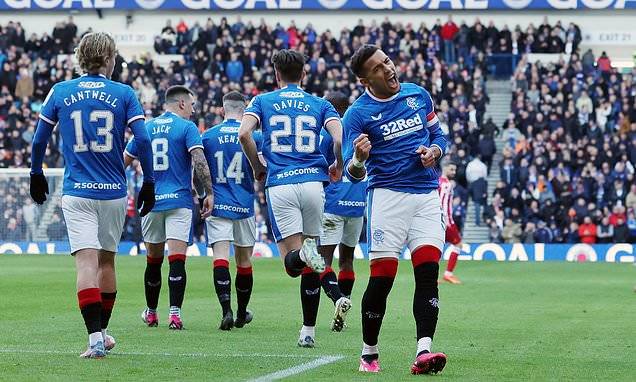 Rangers 2-0 St Johnstone: Michael Beale’s side go six points behind leaders Celtic