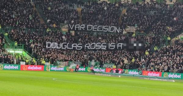 Referees ‘want action’ over Celtic fans’ Douglas Ross banner as they take complaints to SFA