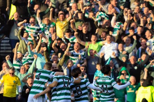 ‘Wow. Wow. Wow. The scenes in the Celtic end as Kyogo doubles Celtic lead’