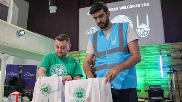 Celtic FC Foundation and Islamic Relief UK distribute 500 food packs