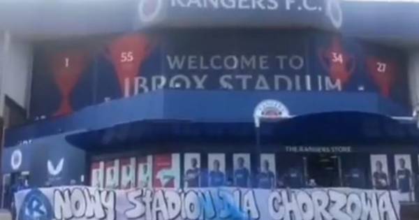 Polish ultras protest at Celtic and Rangers stadia as they let off pyro amid stadium ban