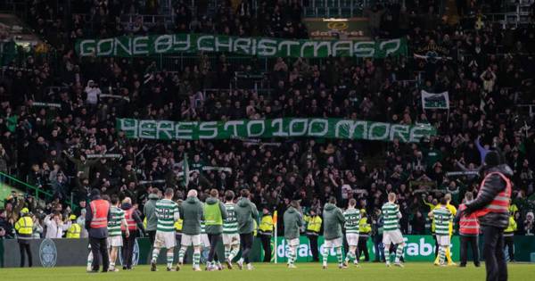 Ange Postecoglou ‘here’s to 100 more’ banner as Celtic boss’ landmark hailed with Christmas quip