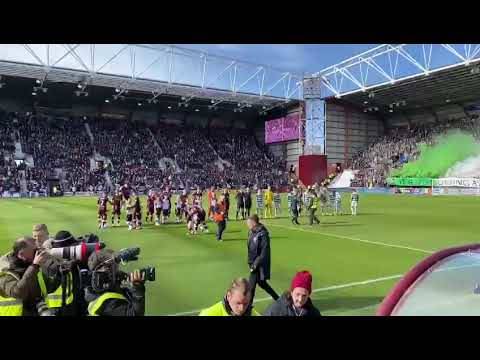 Crazy Footage Beside the Celtic Bench Green Brigade Display ￼ (Hearts V Celtic)!!!!