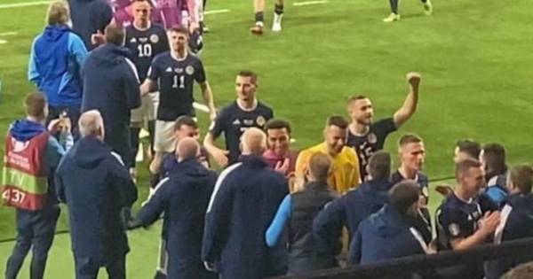 7 Scotland vs Spain unseen moments from press box with Andy Robertson headlock and animated Spanish media