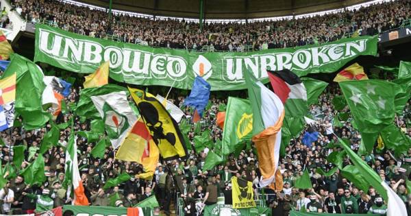 Celtic fans unveil ‘unbowed, unbroken’ banner and pyro show ahead of Rangers clash