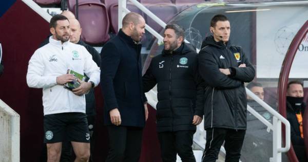 Lee Johnson plans Hearts Robbie Neilson chat as Hibs boss delivers Celtic and Rangers ‘Brucie bonus quip’