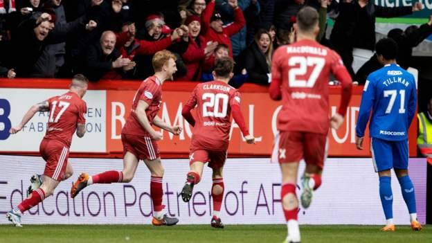 Aberdeen 2-0 Rangers: Liam Scales stuns visitors as Celtic are handed title chance