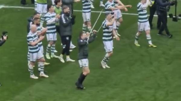 Watch: Hysterical Moment Johnston Laps Up Derby Celebrations In Crutches