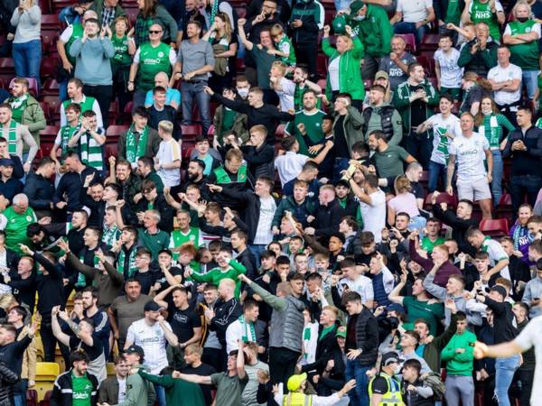 Video: Hibs sing the coronation song as their banner rinses the establishment