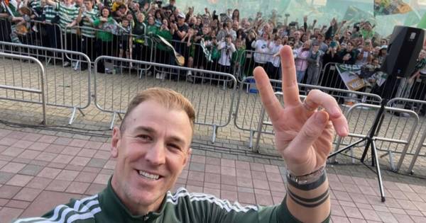 Joe Hart’s Celtic title party one word verdict as thousands of fans gather at Parkhead