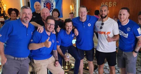 How Kemar Roofe celebrated Rangers win over Celtic as injured striker pictured abroad with fans