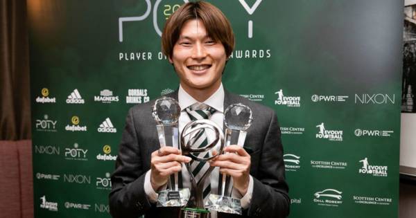 Kyogo Furuhashi lands Celtic treble at club awards as Matt O’Riley and Ben Summers also win prizes