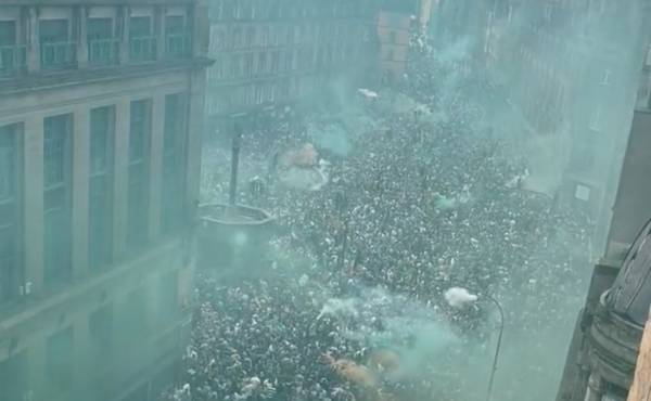 Video: Incredible Scenes As Celtic Fans Take Over Glasgow