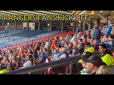 Rangers Fans Kick Off after Celtic Win Another Trophy!!!!