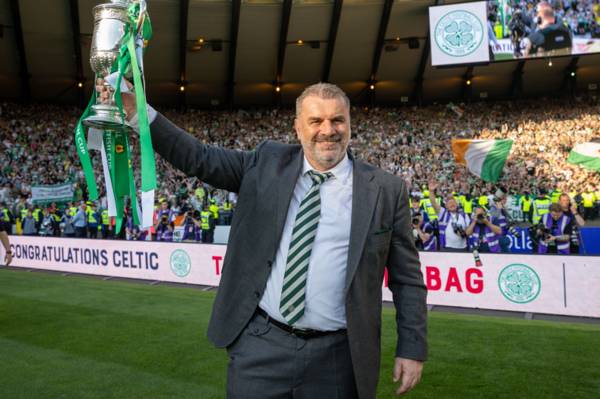 Cheeky football fans all make same joke as Ange Postescoglou signs off at Celtic with Treble… before joining Tottenham