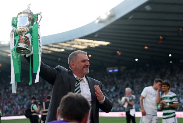 Watch the final whistle scenes as Ange Postecoglou completes his treble