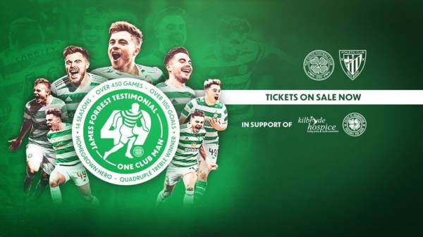 Tickets on General Sale now for James Forrest’s Testimonial