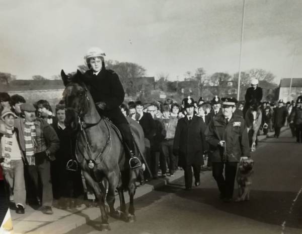 Photo Of The Day: Celtic Fans Herded Into The Ground, Berwick Rangers 1981