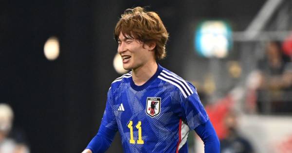 Watch Kyogo score for Japan as Celtic striker heads home just EIGHT minutes after coming on as sub