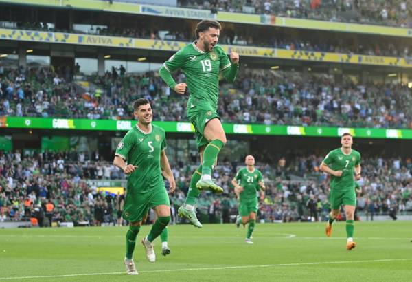 Watch as Celtic winger Mikey Johnston scores his first international goal