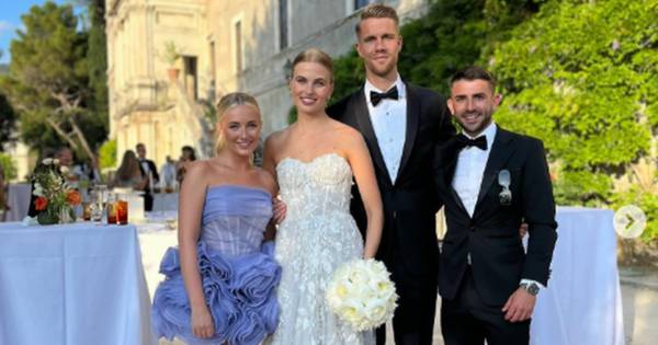 Inside ex-Celtic star Kris Ajer’s dreamy wedding as Greg Taylor joins party with Stuart Armstrong