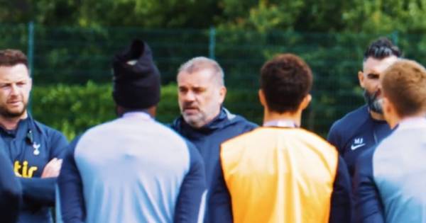 Ange Postecoglou Tottenham training underway as ex Celtic boss filmed getting to work