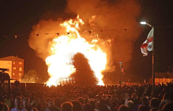 Videos: Loyalists fall off bonfires burning our flag and effigies