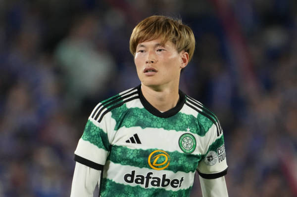 Celtic star Kyogo Furuhashi seems impressed as journalist brings up his younger days