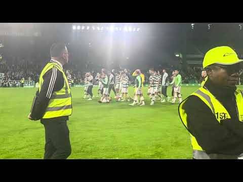 Celtic Team Celebrating with Celtic Fans after Winning 3-2 Against Athletic Club!!!