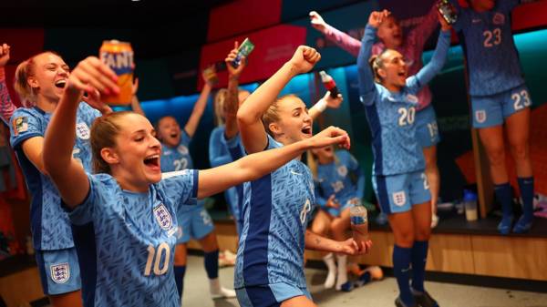 Lionesses show their pride: England stars celebrate getting to World Cup final with friends and family who backed them as goalscorer Ella Toone’s boyfriend leads fans partying into the night