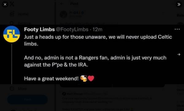 Footy Limbs and Barstool Football collapse, Celts loving death of anti Celtic accounts.