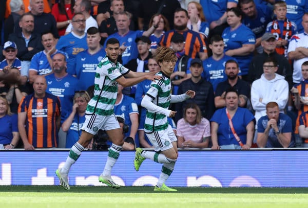 Photo: Matt O’Riley and Liel Abada celebrate Celtic win from within Ibrox dressing room on Instagram