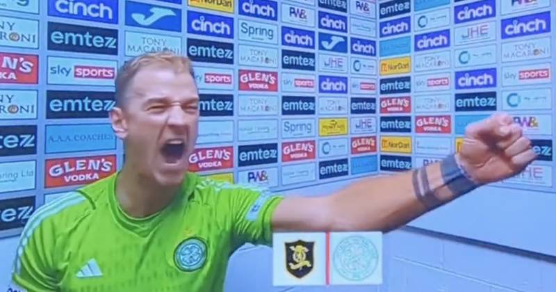 Joe Hart in Celtic roar of relief as keeper bellows in the bowels of Tony Macaroni to celebrate Maeda clincher